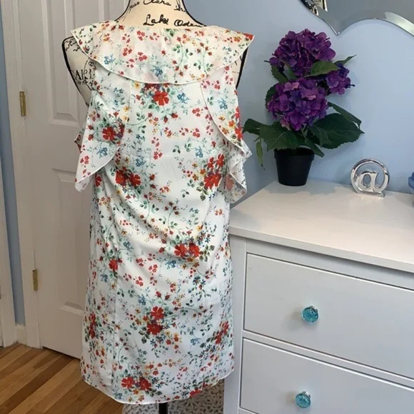 Parker Cold Shoulder Ruffle Shift Dress NWT - Picture 5 of 8